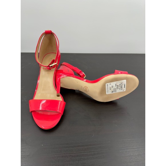 Michael Kors Ultra Pink Patent Leather Heels Size 11M Strappy Open Toe Sandals - Picture 3 of 7